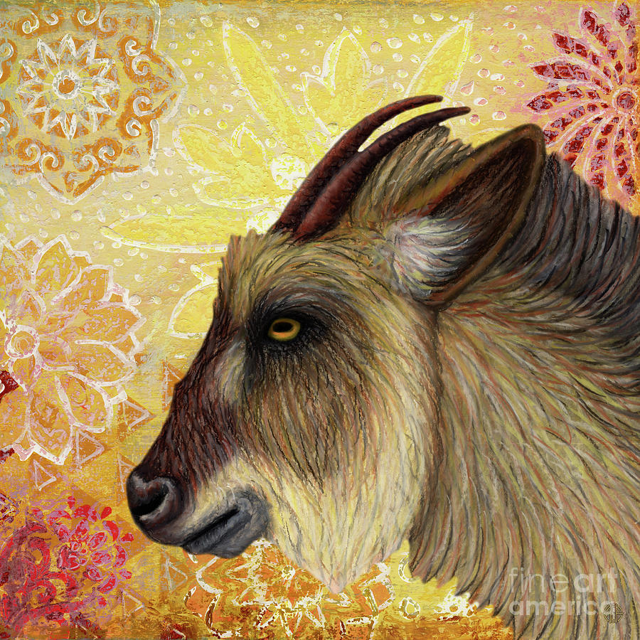 Japanese Serow Dreamscape Painting by Amy E Fraser