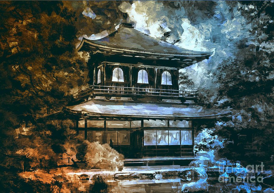 Japanese style cottage. Digital Art by Andrzej Szczerski