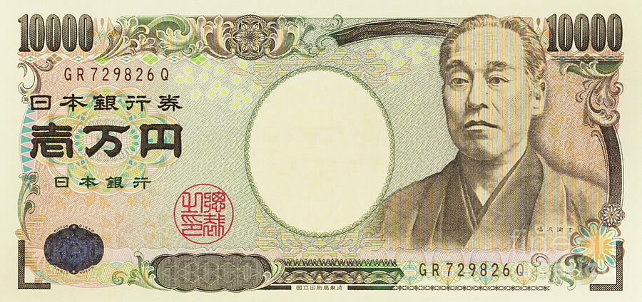 10000 Photograph - Japanese ten thousand Yen banknote by Roberto Morgenthaler