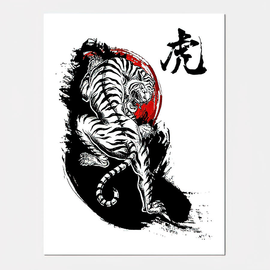 Japanese Tiger Painting by Patel Phillips | Pixels