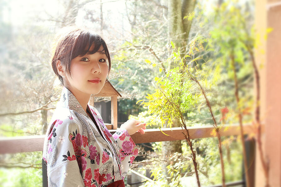 Japanese woman wearing yukata. Photograph by YuriF
