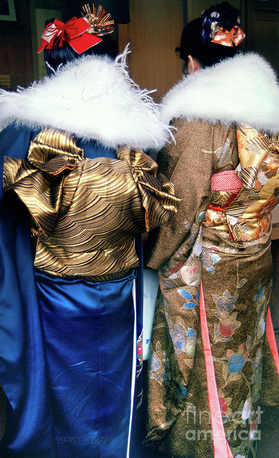 Japanese women in kimono - Two Bijin Photograph by Sharon Hudson