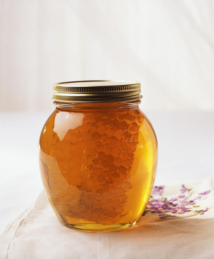 Jar of Honey and Honeycomb Photograph by Groesbeck/Uhl