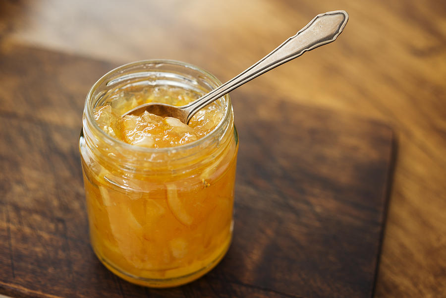 Jar of marmalade Photograph by J Shepherd