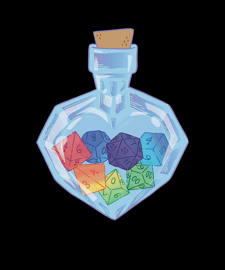 Jar Of Role Playing Dice D20 Pen And Paper RPG Digital Art by Fuzius