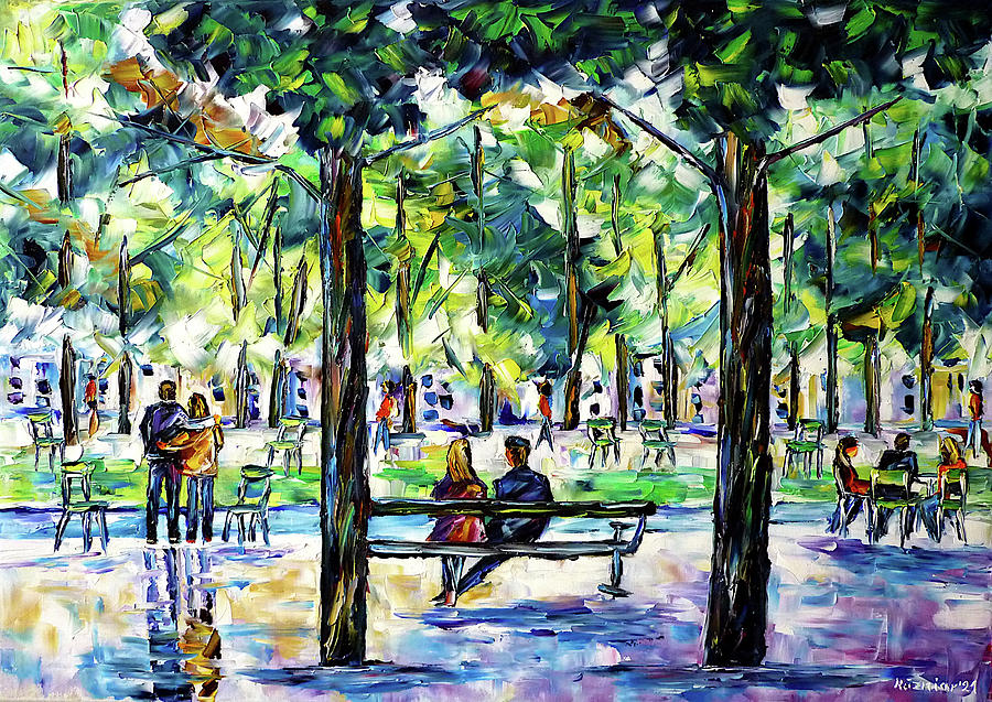 Jardin des Tuileries, Paris Painting by Mirek Kuzniar