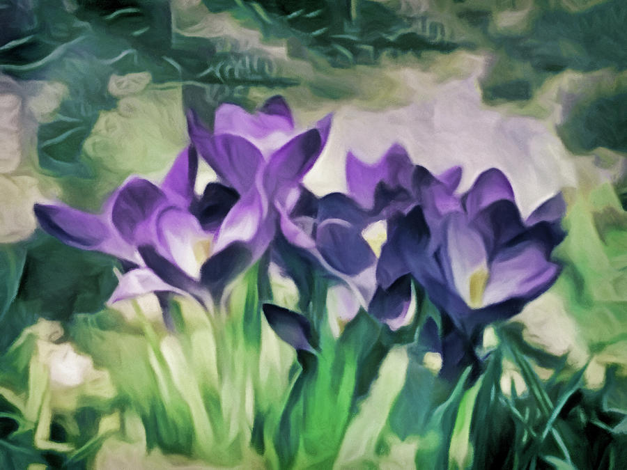 Jardin du Viole II - Garden of Purple Series Pastel by Susan Maxwell Schmidt