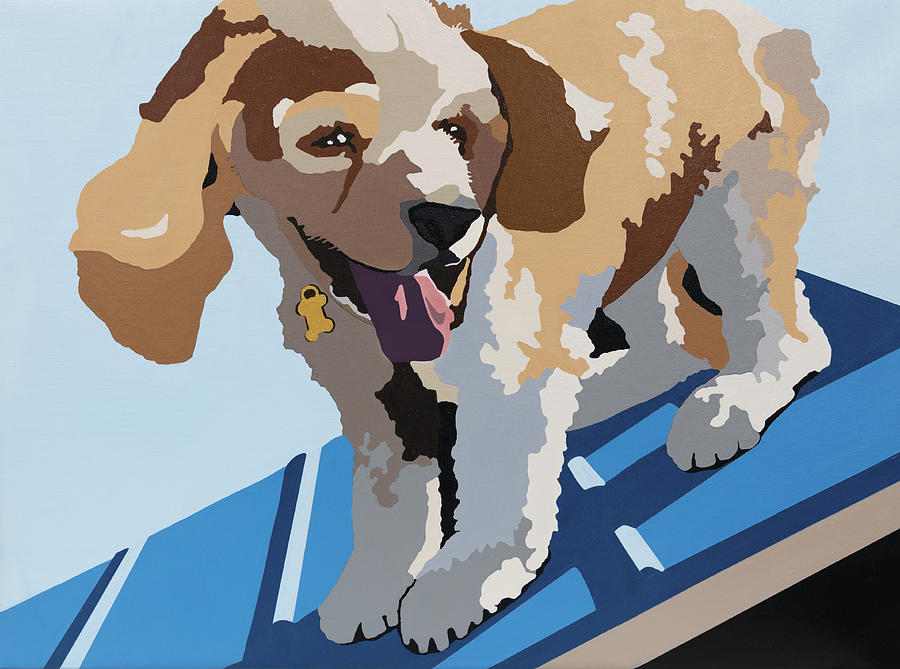Jarvis the Spaniel Painting by Julie Ahmad