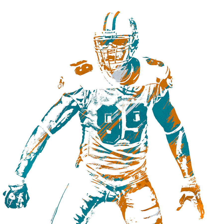 Jason Taylor Miami Dolphins Strokes Pixel Art 1 T-Shirt