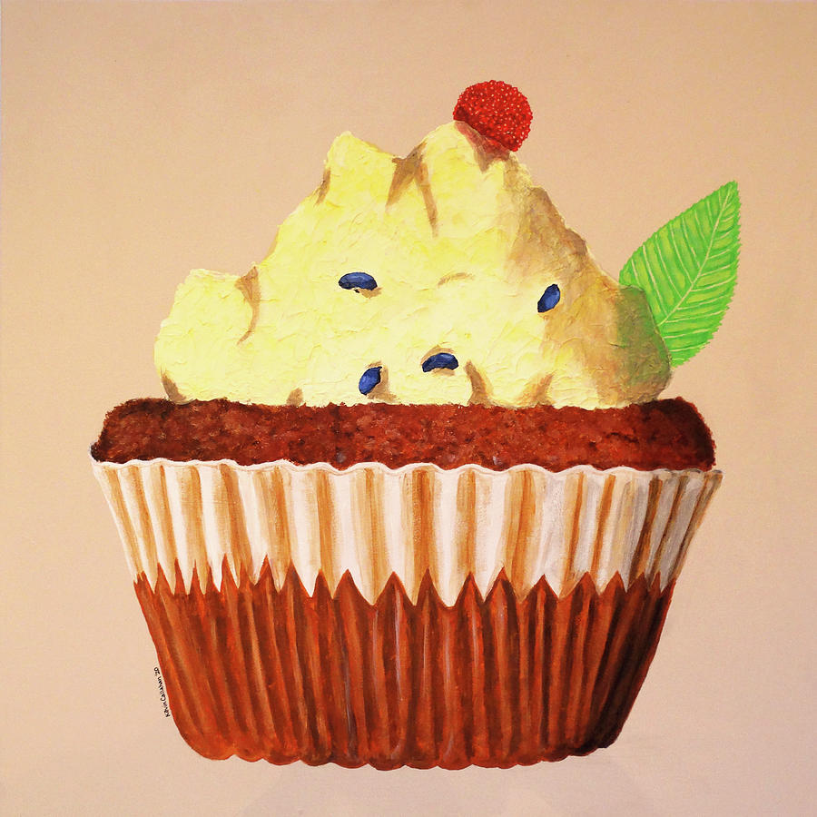 Jasons Cupcake Painting by Kevin Callahan