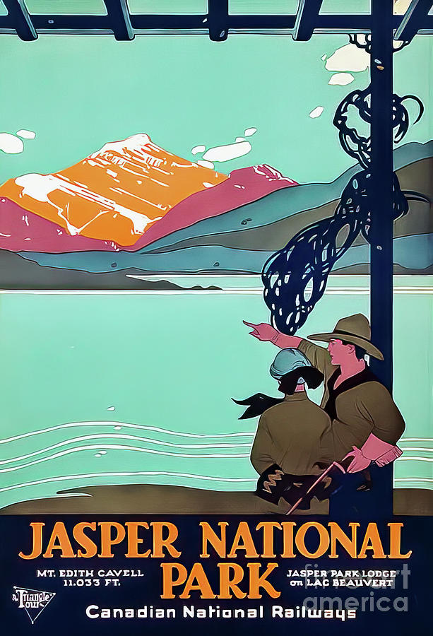 Jasper National Park Poster 1927 Drawing by M G Whittingham