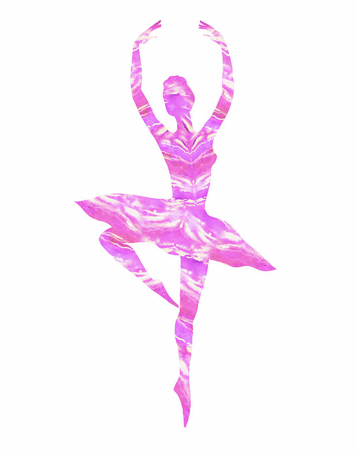 Jasper Pink Watercolor Ballerina Silhouette  Painting by Irina Sztukowski