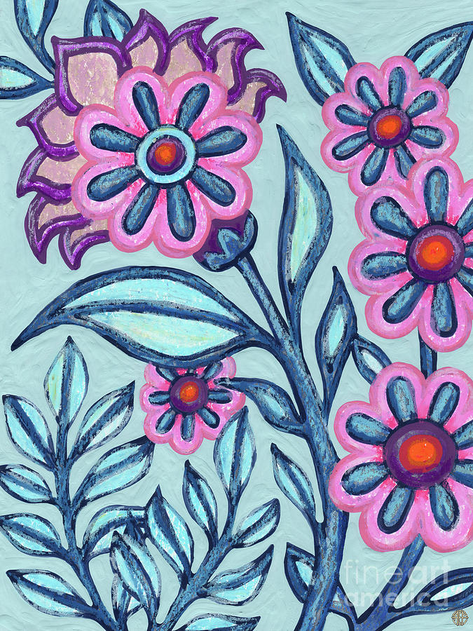 Jaunty. The Wildings. Floral Painting Series Painting by Amy E Fraser
