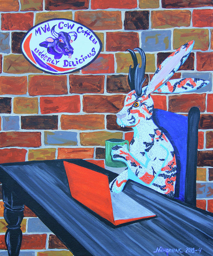 Wall Painting - Java Time for Kalico Jack by Mike Nahorniak
