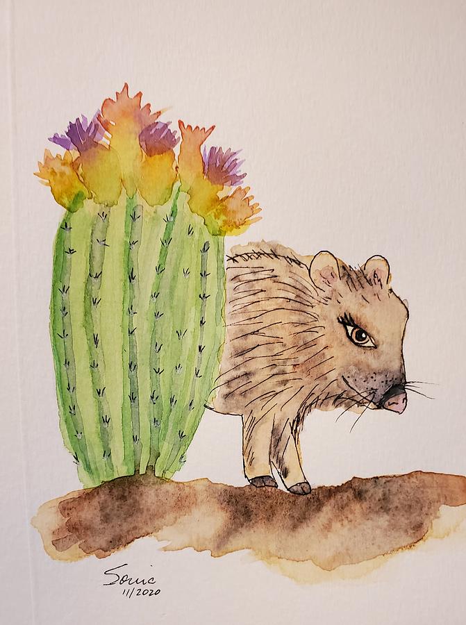 Javelina Sighting Painting by Sonia Vohnout | Fine Art America