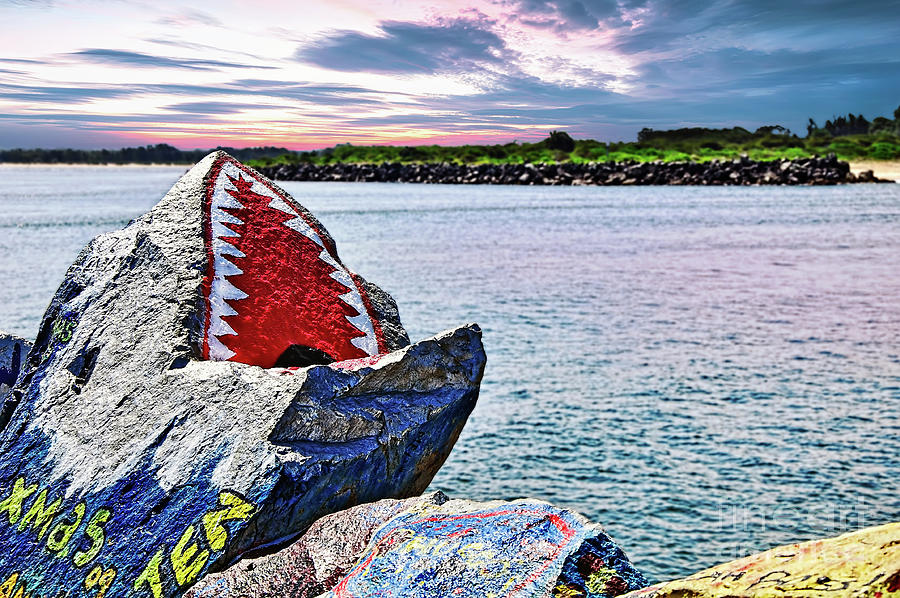 Jaws Photograph - JAWS - Beach Graffiti by Kaye Menner