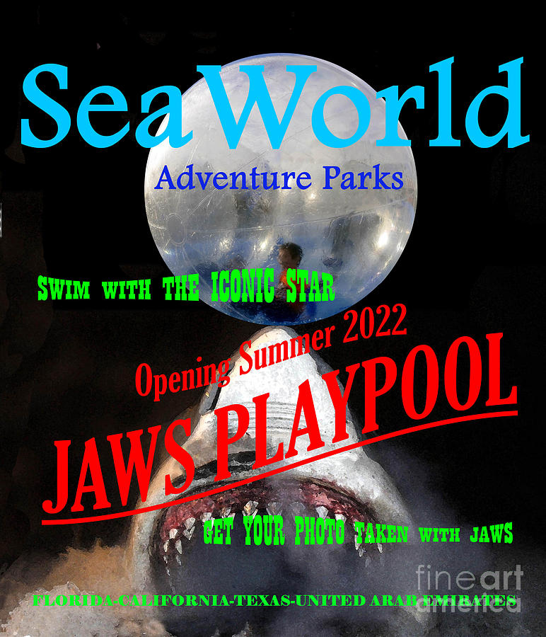 Jaws Playpool attraction at Sea World 2022 Mixed Media by David Lee Thompson