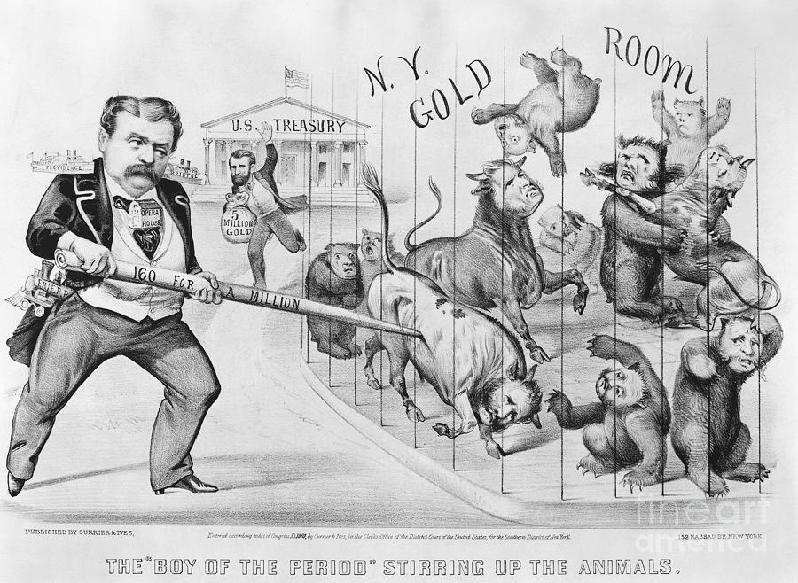 Jay Gould Cartoon, 1869 Drawing by Currier and Ives