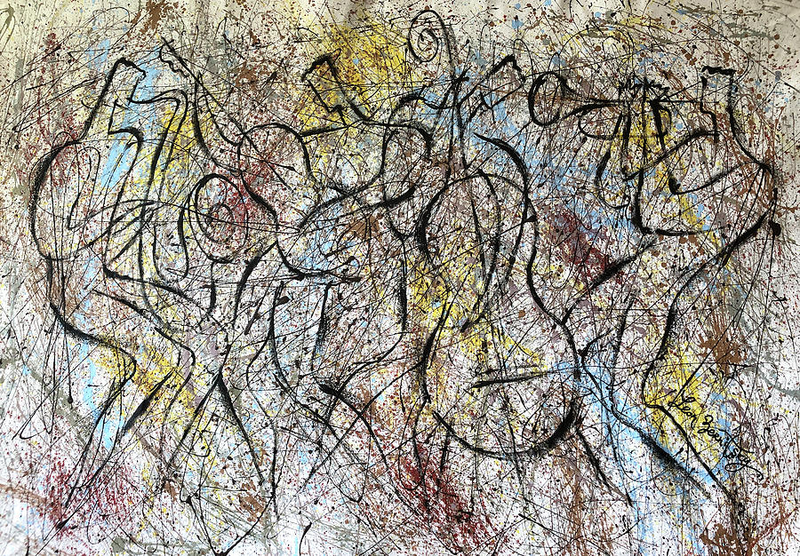 Music Painting - Jazz and Jackson Pollock Rhythm3 by Leon Zernitsky