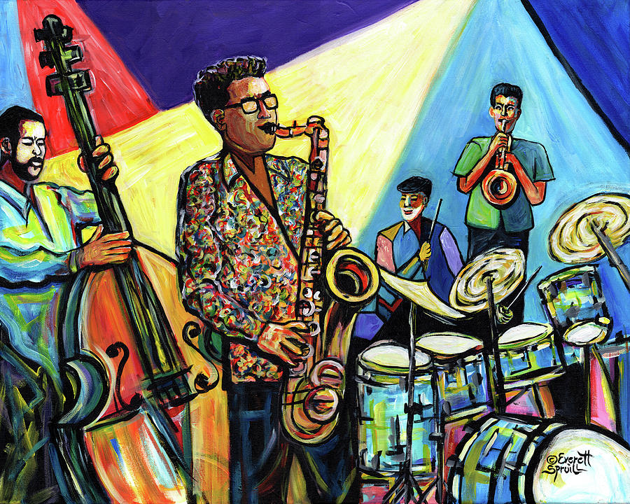 Jazz at Timucua with Jeff Rupert Quartet Painting by Everett Spruill