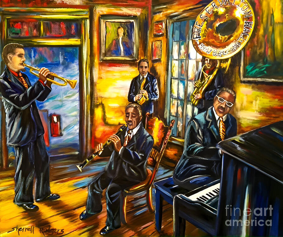 Jazz Band at Preservation Hall Painting by Sherrell Rodgers