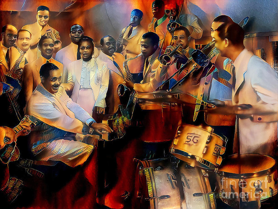 Jazz Band of The Roaring 1920s in Vibrant Playful Whimsical Colors  20200524v1 Poster