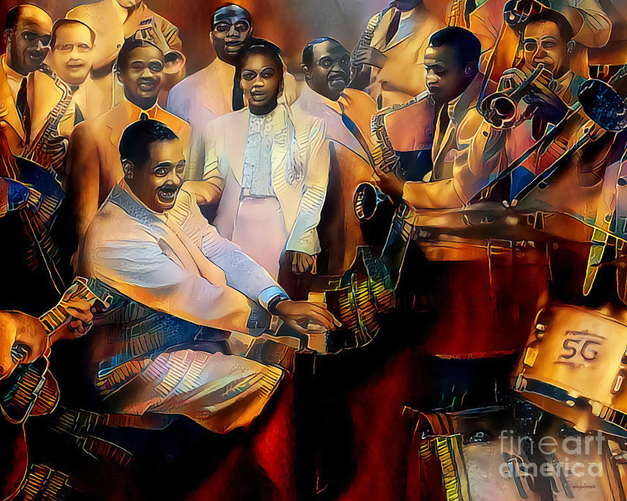 Jazz Band of The Roaring 1920s Duke Ellington in Nostalgic Painterly Colors 20200514v7 Photograph by Wingsdomain Art and Photography