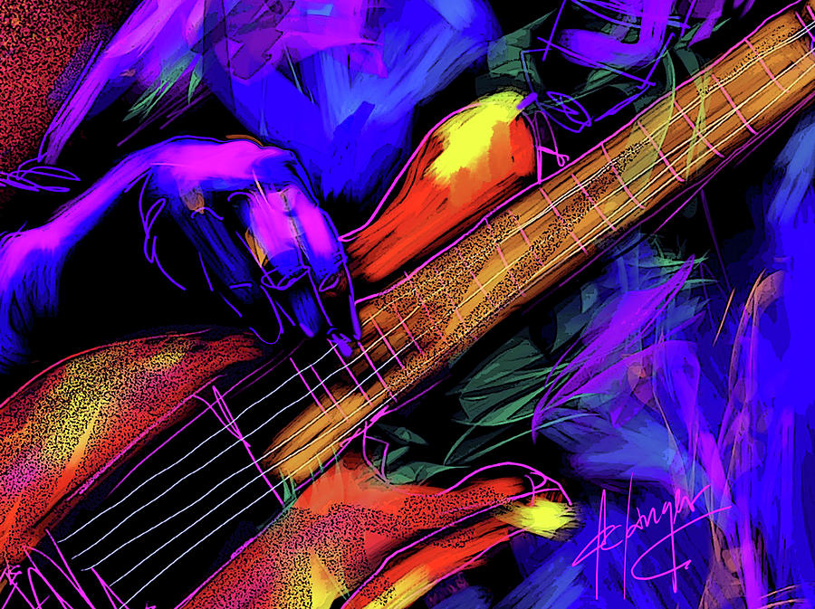 Jazz Bass Painting by DC Langer