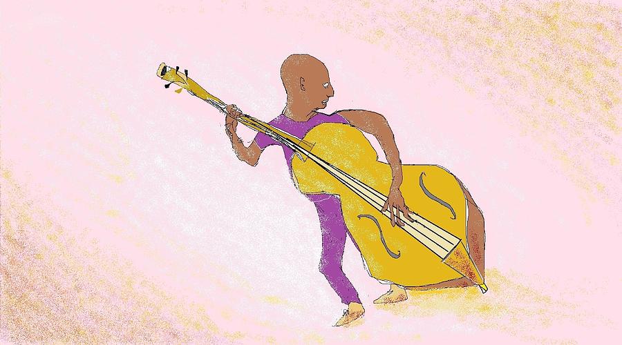 Jazz bassist Digital Art by Jim Taylor