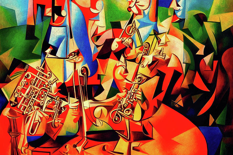 Jazz Club Abstract - John Coltrane Digital Art by Peggy Collins