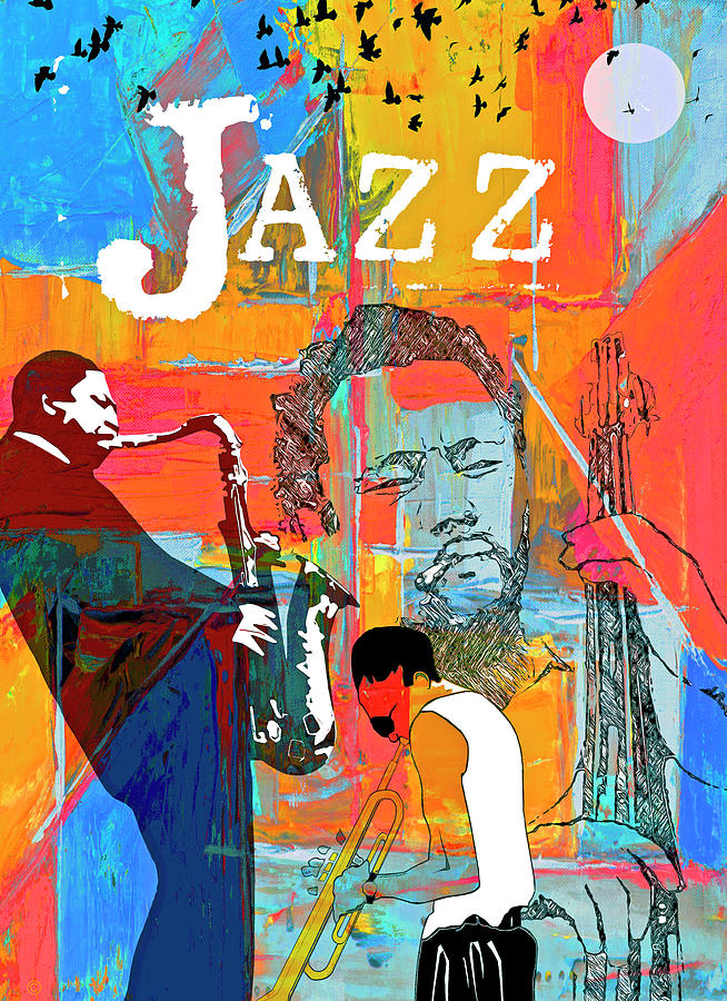 Collage Digital Art - Jazz Greats - Miles. Mingus. Coltrane.  by Regina Wyatt