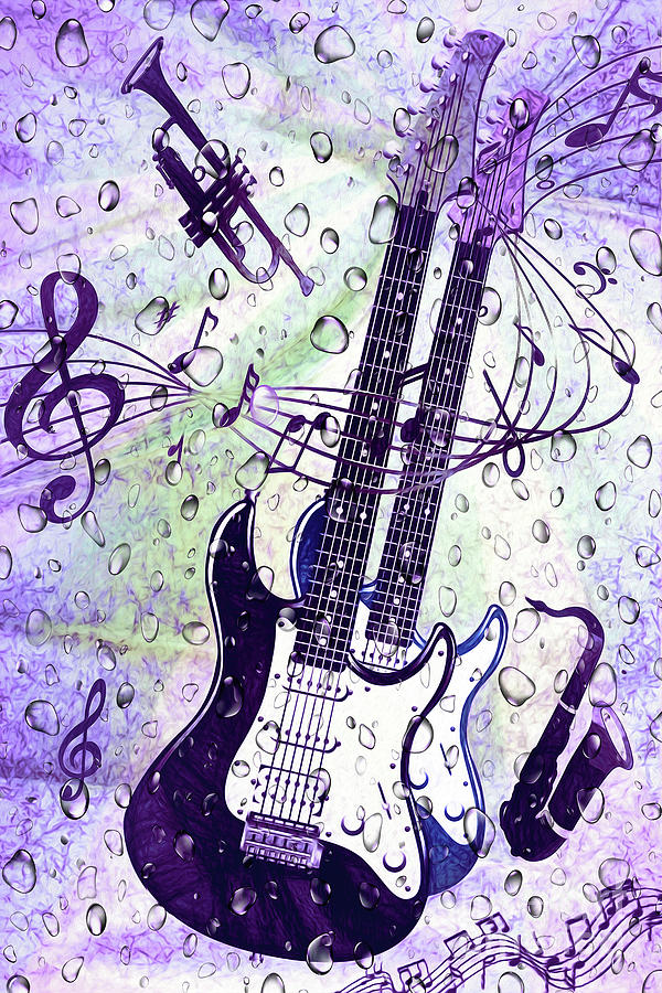 Jazz in the Rain by Kaye Menner Digital Art by Kaye Menner