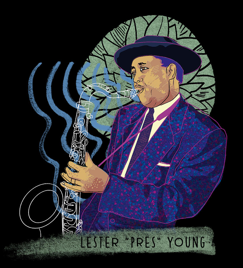 Jazz Legend Lester Young Digital Art by Dmitry Kostyrko - Pixels