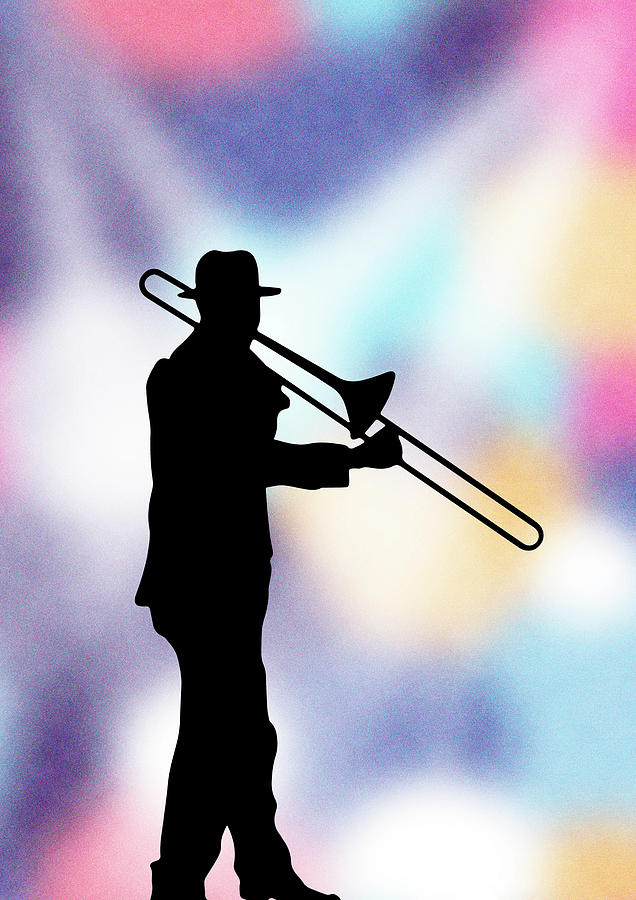 John Coltrane Digital Art - Slide trombone player by Dennson Creative