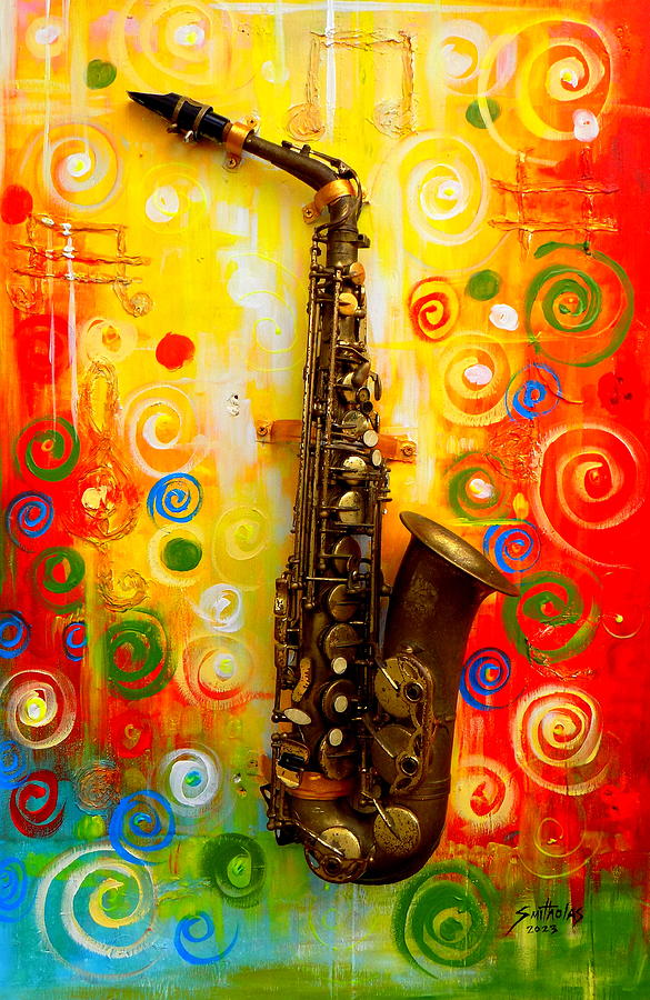 Jazz Saxophone Mixed Media Mixed Media by Olaoluwa Smith