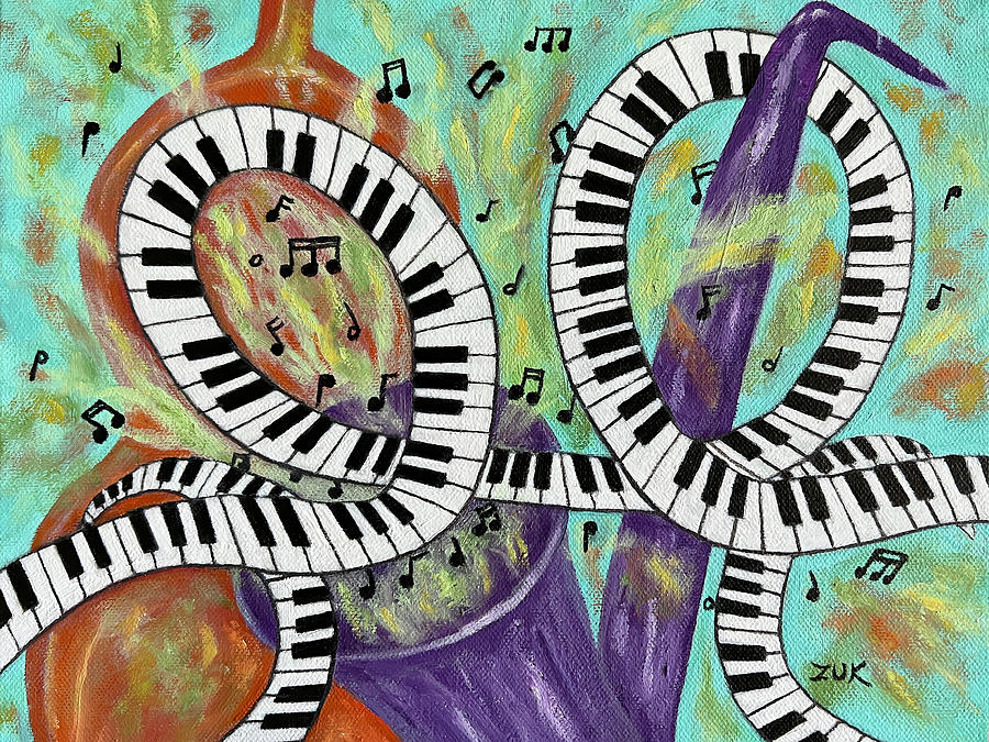 Jazz Trio Painting by Karen Zuk Rosenblatt