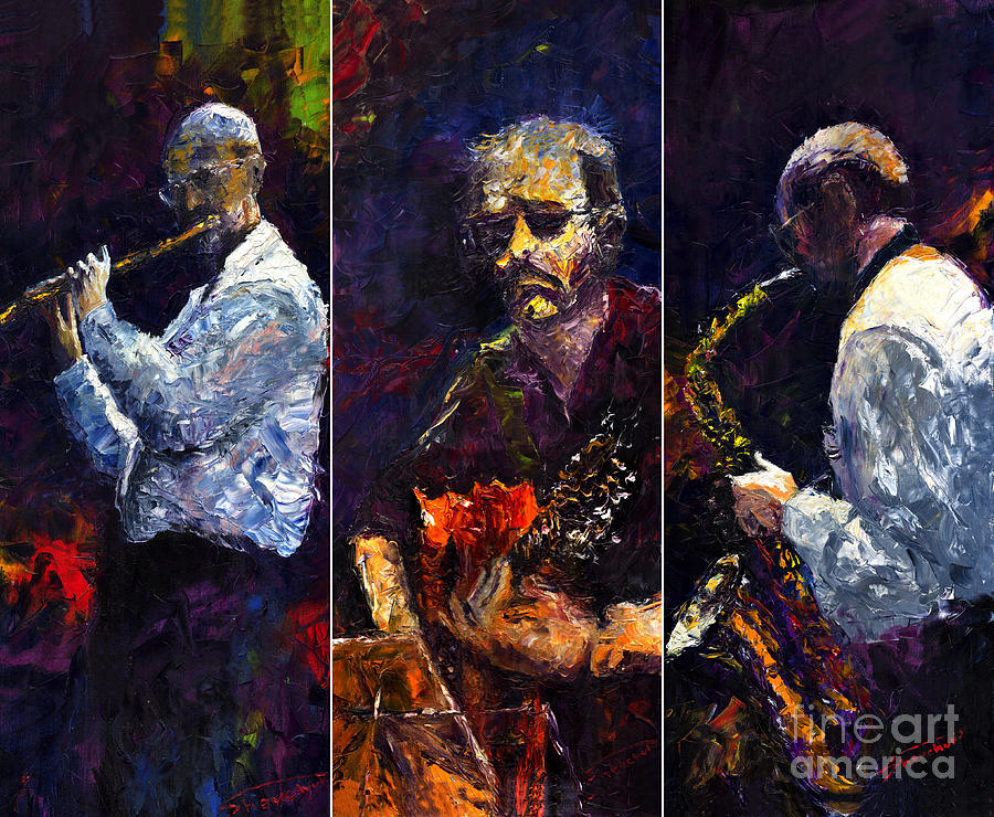 Jazz Painting - Jazz Triptique by Yuriy Shevchuk