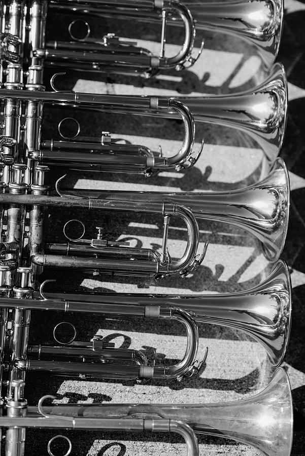 Jazz Trumpets Black and White Photograph by Laura Fasulo