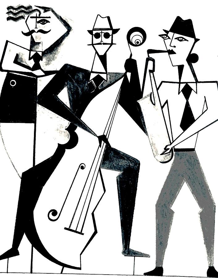 Jazz Digital Art - JaZzArt Trio by Bodo Vespaciano