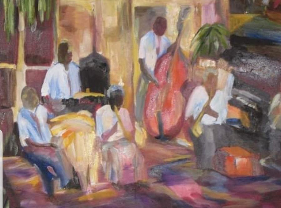 Jazzin Painting by Julie TuckerDemps