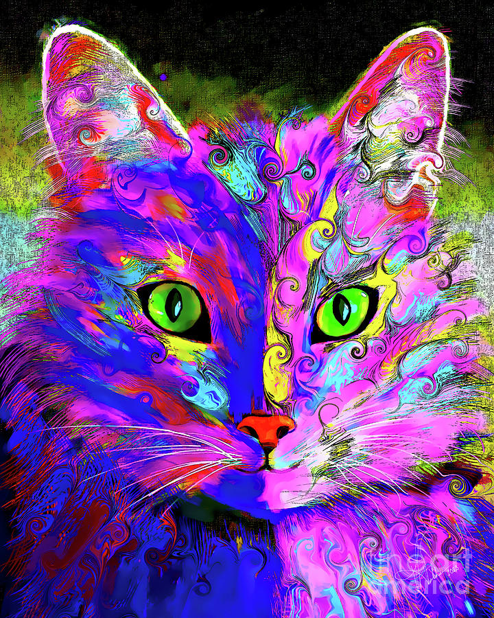 Jazzy Cat Digital Art by Vicki Pelham