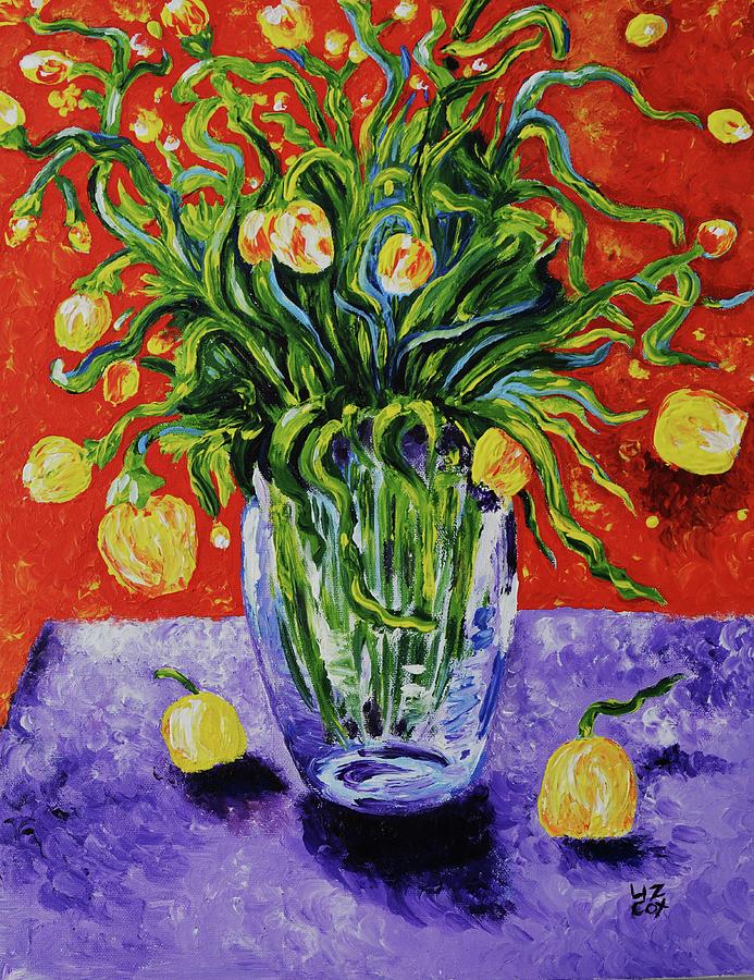Jazzy Yellow Bells Painting by Elizabeth Cox