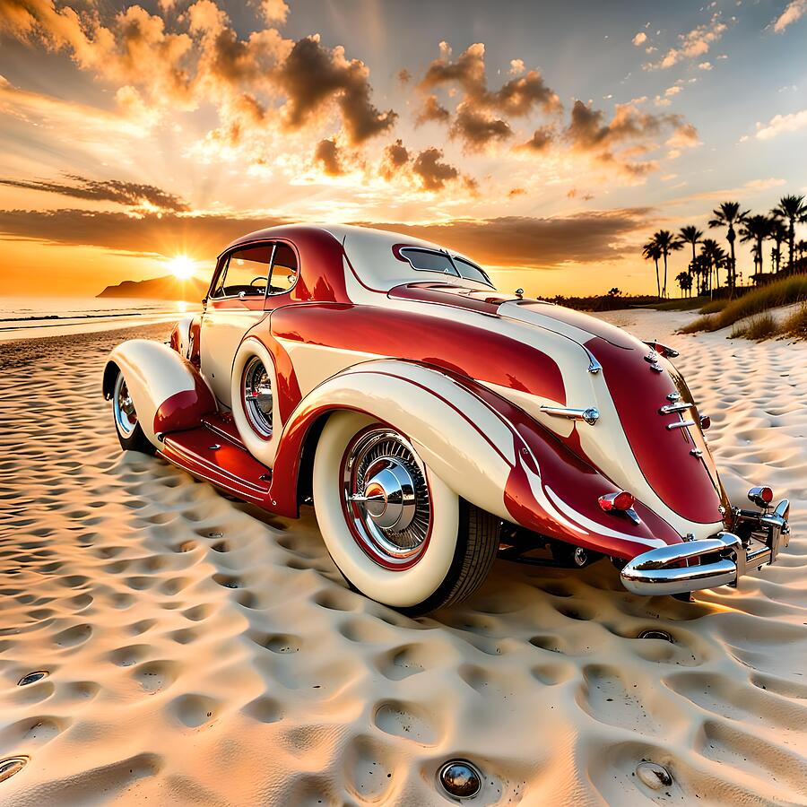 Sunset Digital Art - jdeecken wheels Beach Comber II by John Deecken