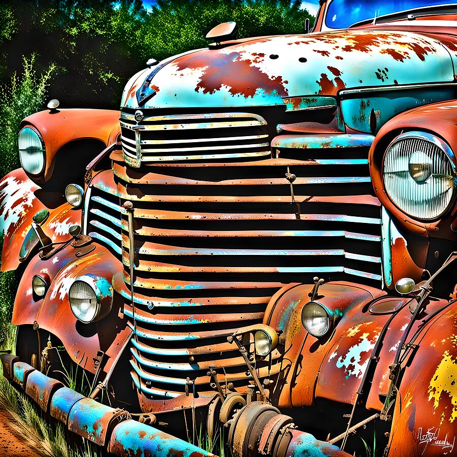 Vintage Trucks Digital Art - jdeecken wheels Granddaddy by John Deecken