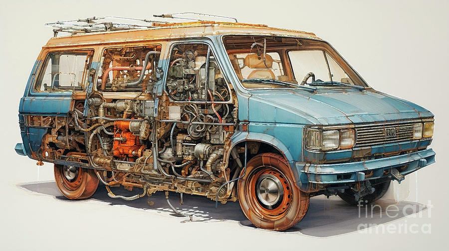 Vintage Drawing - JDM Car 781 Honda Vamos   by Clark Leffler
