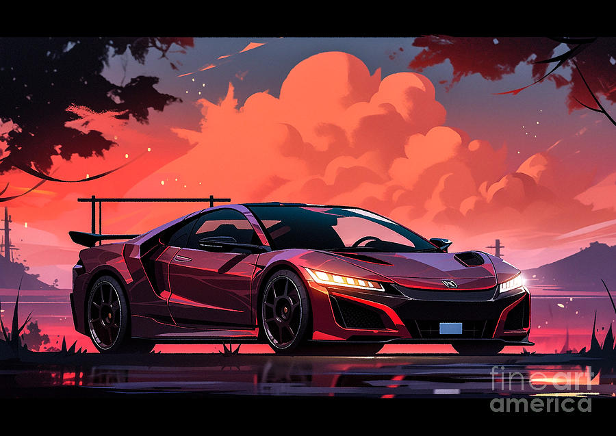 JDM car Honda NSX Acura NSX in the US 3 Drawing by Destiney Sullivan ...