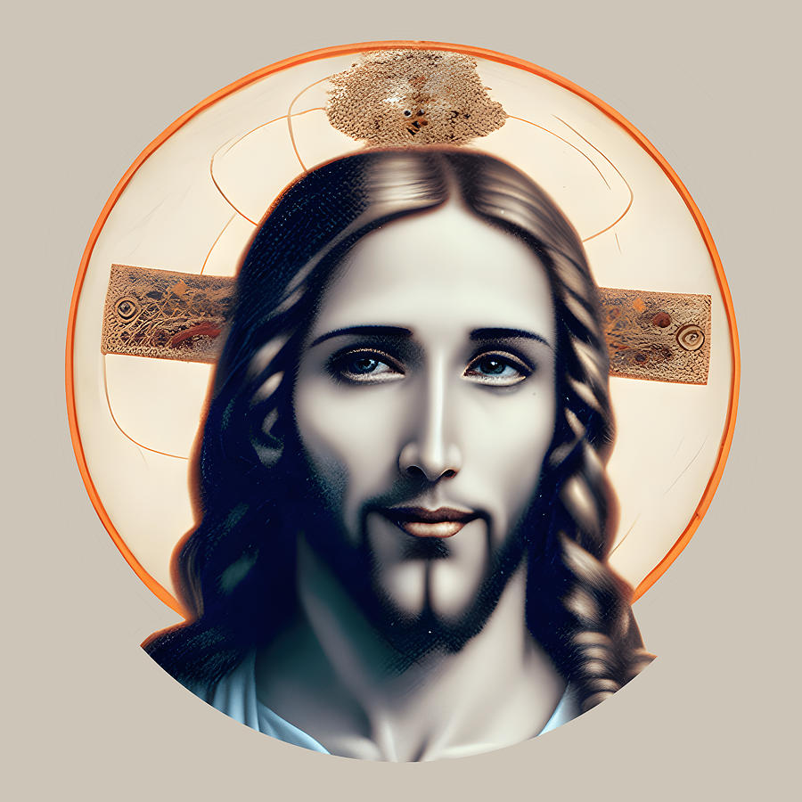 JE025 Portrait About Jesus Christ Religion Bible Digital Art by Large ...