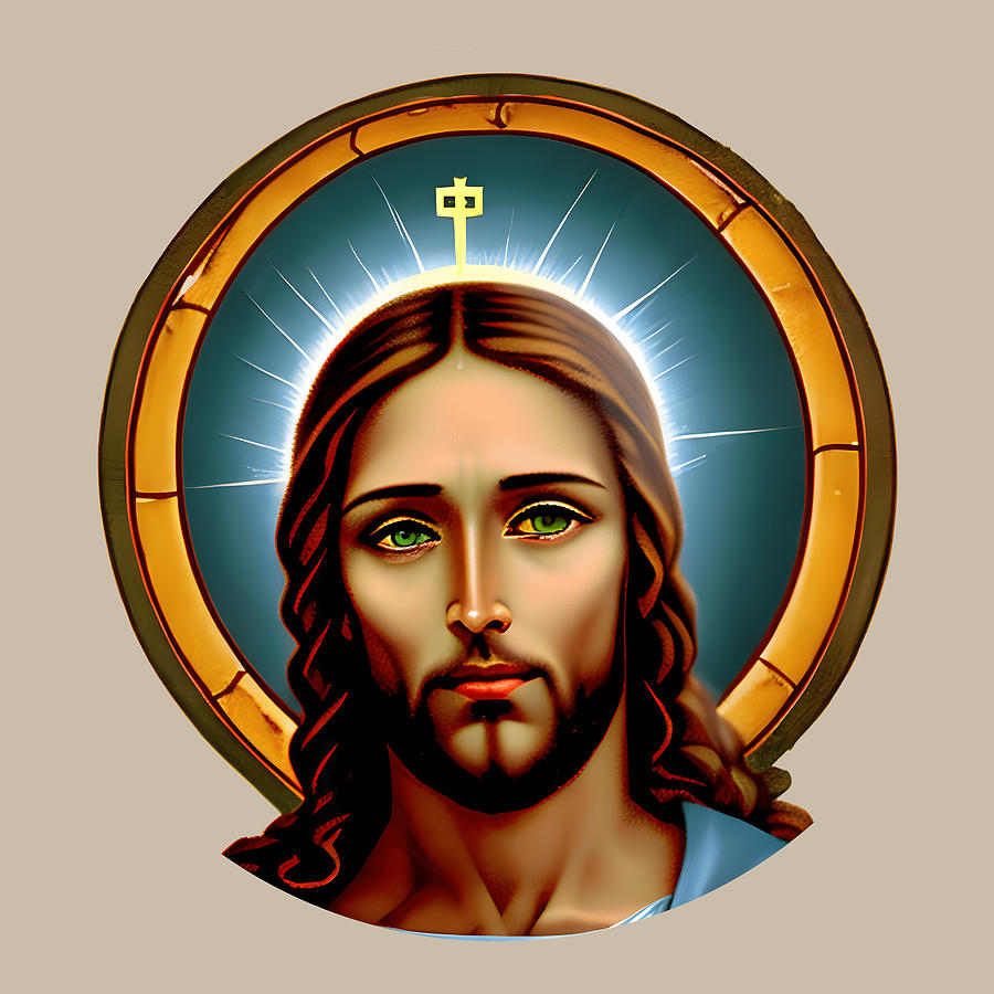 JE031 Portrait About Jesus Christ Religion Bible Digital Art by Large ...