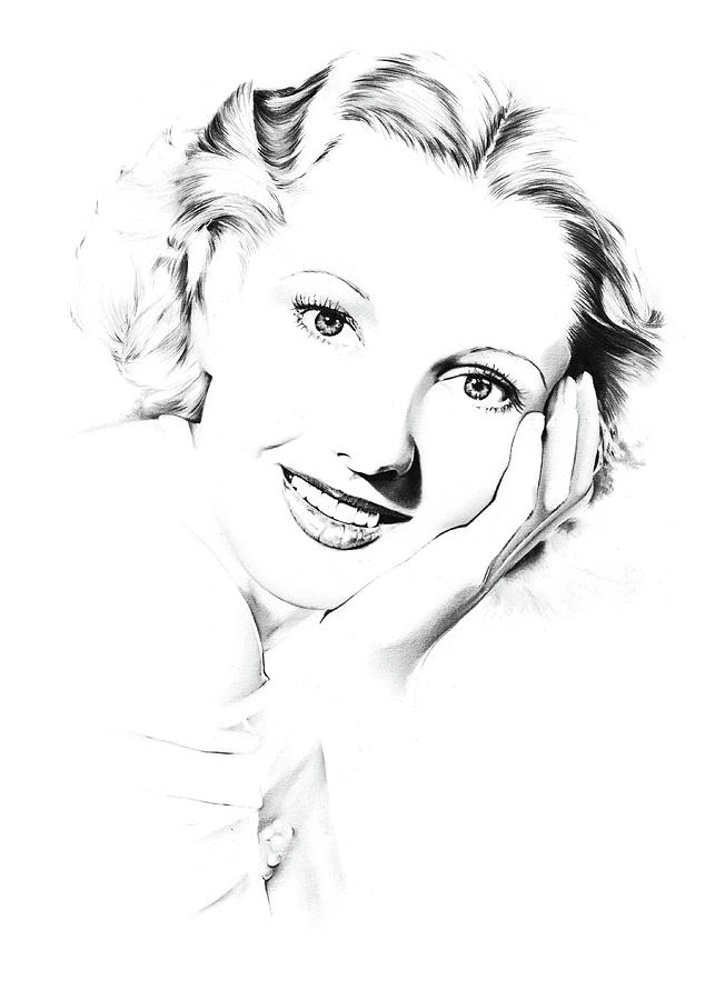 Hollywood Drawing - Jean Arthur by Dirk Richter