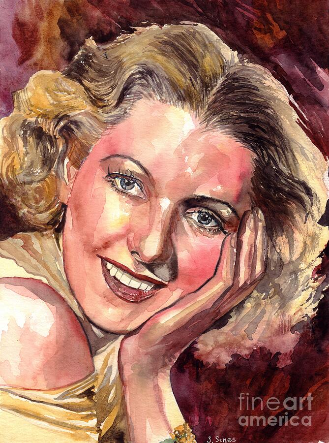 Vintage Painting - Jean Arthur by Suzann Sines